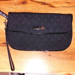 Vera Bradley Black Quilted Wristlet Clutch EUC | Retired